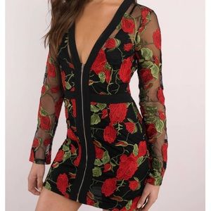 Rosebud Plunging Bodycon Dress